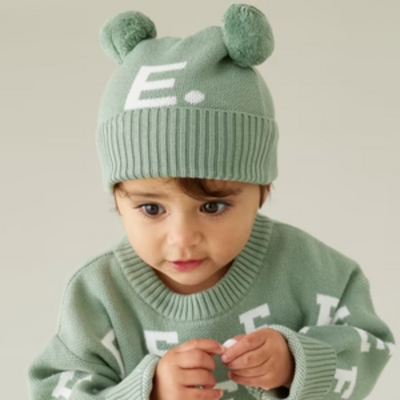 NamelyCo's Double Pom Pom Beanie - Lily Pad