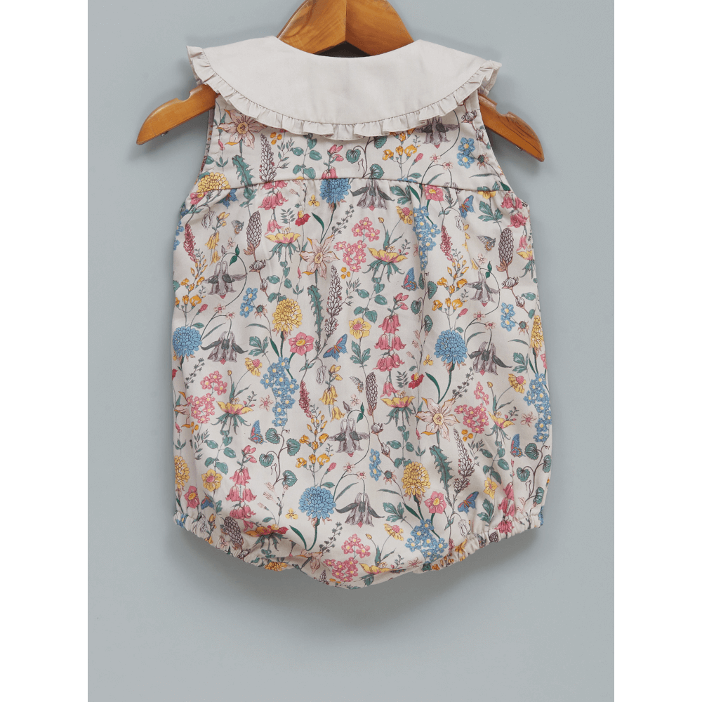 Liz Jacob Love Struck Handwoven Cotton Sateen Romper – Digital Print