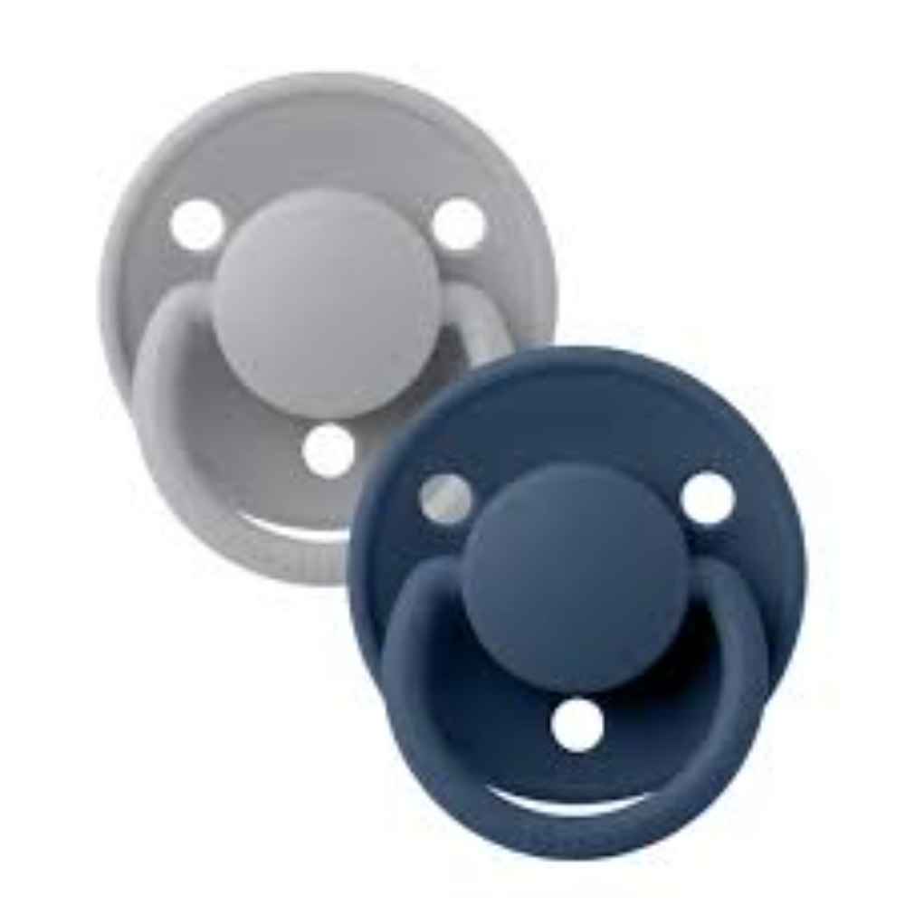 BIBS Silicone Round Nipple Pacifier Onesize - Pack of 2 (De Lux)