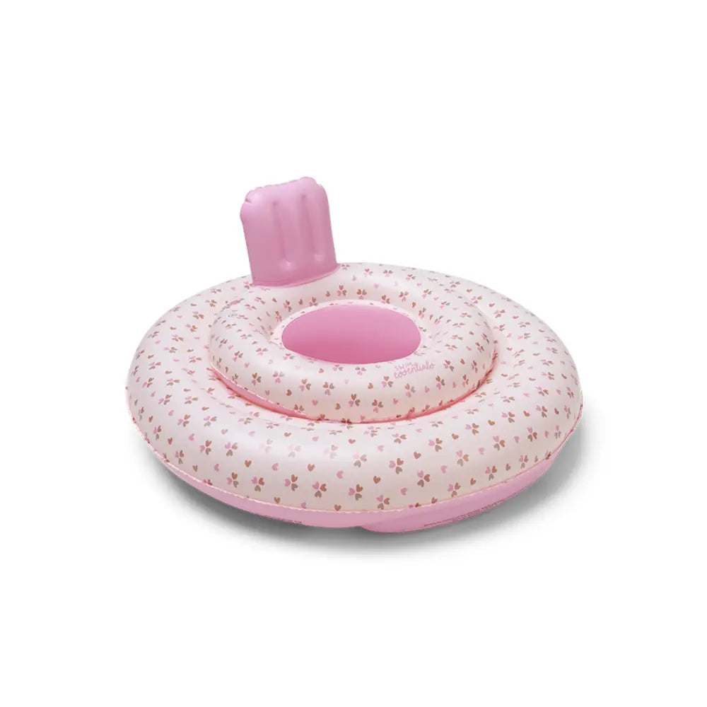 Swim Essentials Baby Float,  Inflatable PVC Baby Swim Seat for Infants 0–1 Year, Pink - Cozy Hearts