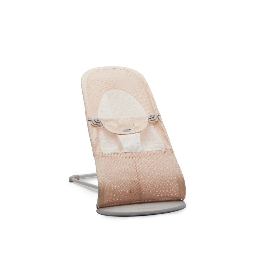 BabyBjorn Balance Soft Mesh, Lightweight Ergonomic Baby Bouncer with Natural Rocking, Convertible to a Toddler Chair, Ergonomic design, Newborn to Toddler (0–2 Years) - Pearly Pink / White