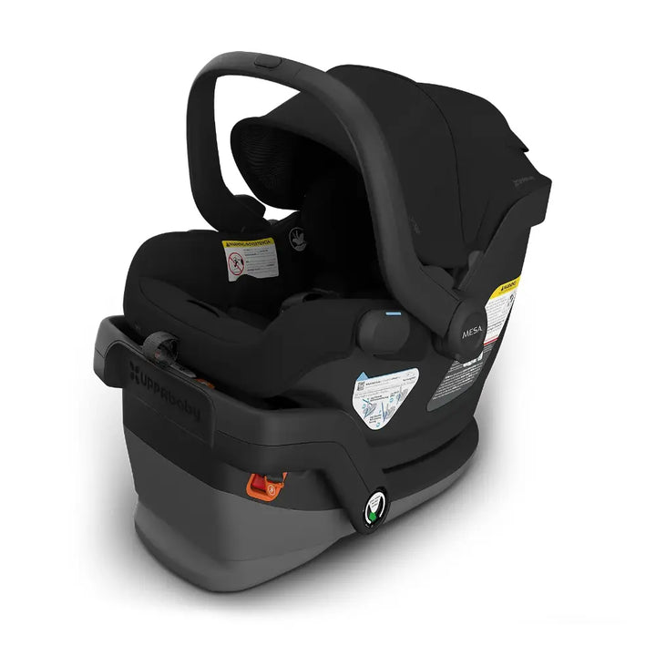 UPPAbaby Mesa V3 Newborn Car Seat with Safety Base, Rear Facing for Infants, Easy Installation, Carry Handle with Sun Canopy, Suitable from Birth - James/Black
