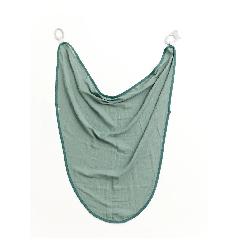 Cheeky Chompers 6-in-1 Muslin Breastfeeding Cover &amp; Teething Cloth, Bamboo &amp; Organic Cotton, Multi-Use Baby Essential with Silicone Teething Rings, Lightweight &amp; Breathable, Newborn+ - Sage Green
