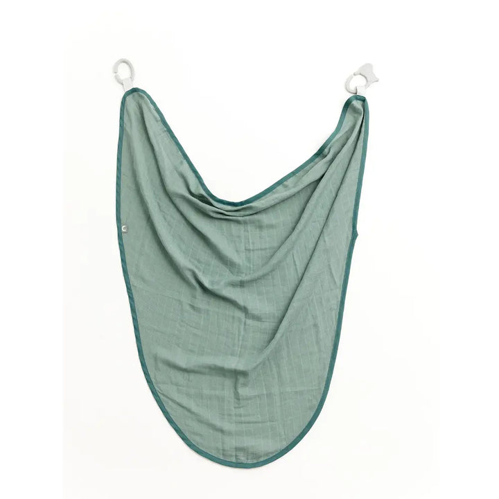Cheeky Chompers 6-in-1 Muslin Breastfeeding Cover &amp; Teething Cloth, Bamboo &amp; Organic Cotton, Multi-Use Baby Essential with Silicone Teething Rings, Lightweight &amp; Breathable, Newborn+ - Sage Green