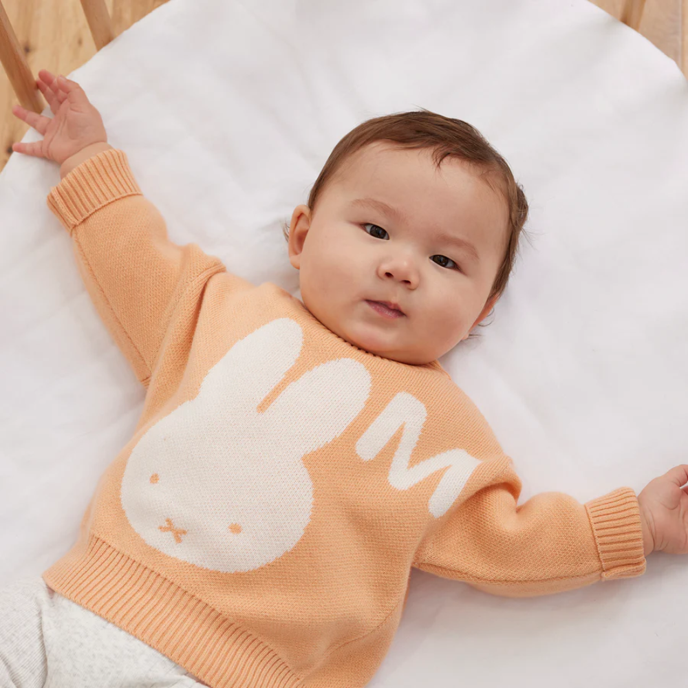 NamelyCo's Personalised Miffy Letter Jumper - Peach Fuzz