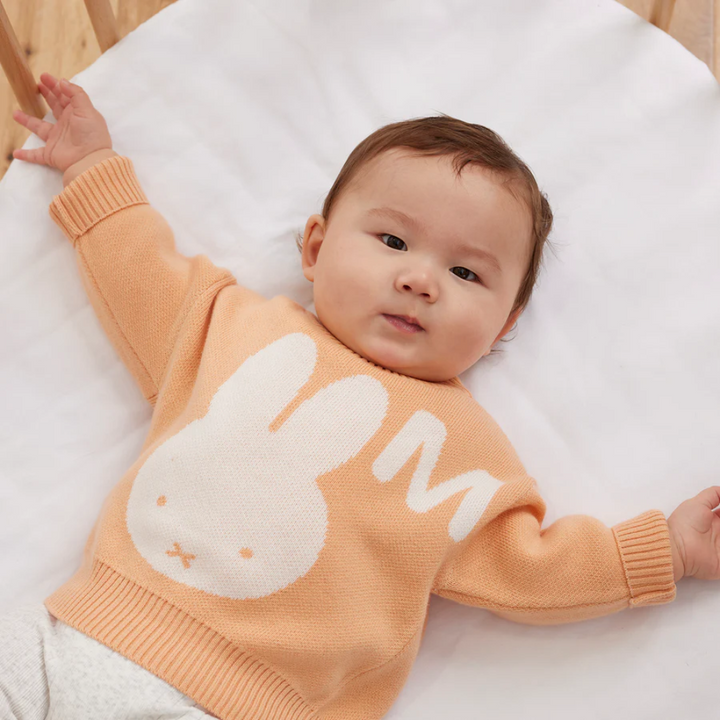 NamelyCo Personalised Miffy Letter Jumper - Peach Fuzz