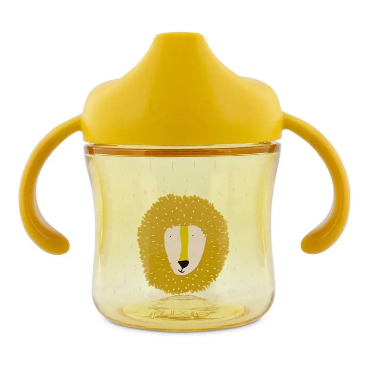 Trixie Sippy Cup with Handles | Spill-Resistant Tritan™ Training Cup with Easy-Grip Handles for Independent Drinking | 4 Months Onwards | Mr. Lion
