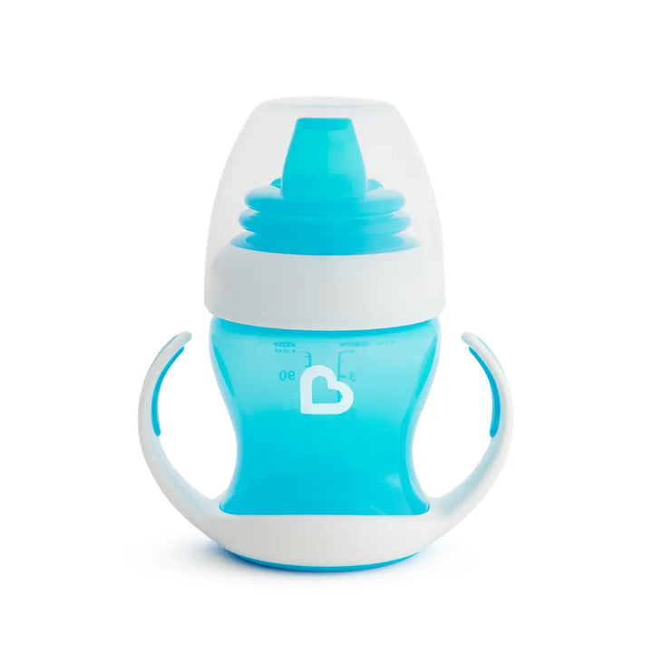 Munchkin Gentle Transition Cup with Soft Silicone Spout &amp; Handles – Spill-Proof Sippy Cup, BPA-Free, 4oz, 4+ Months - Blue