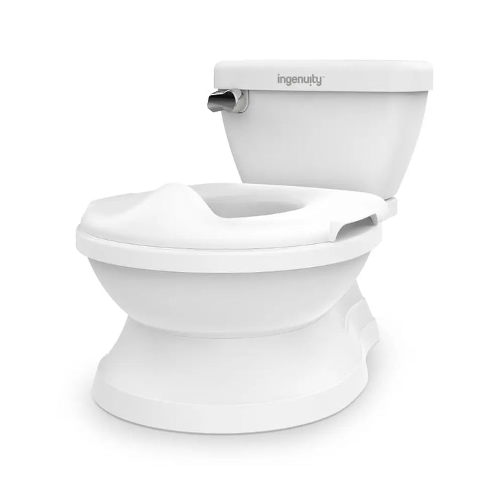 Ingenuity My Size Potty Pro 2-in-1 Toddler Potty Training Toilet with Flush Sound &amp; Detachable Potty Ring, 18 - 60 months, White