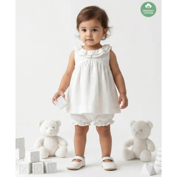 Sweetlime By As Organic Cotton Meadow Mist Floral Set - White