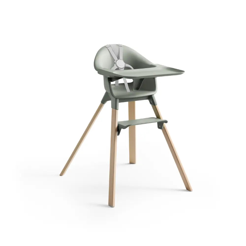 Stokke® Clikk™ High Chair  – Lightweight, Tool-Free Assembly, Adjustable Footrest, Travel-Friendly, 5 - Point Harness Easy-Clean Highchair for Babies &amp; Toddlers (6–36 Months, Up to 15 kg) - Glacier Green
