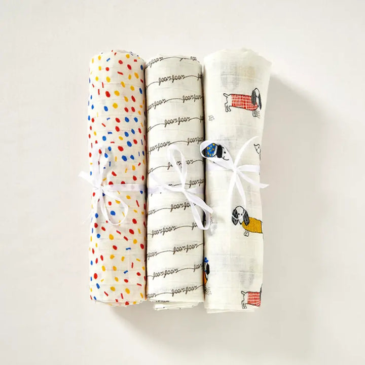 Annasimona Kids Fido Fitted Cot Sheets - Set of Three - Fido - ONE SIZE