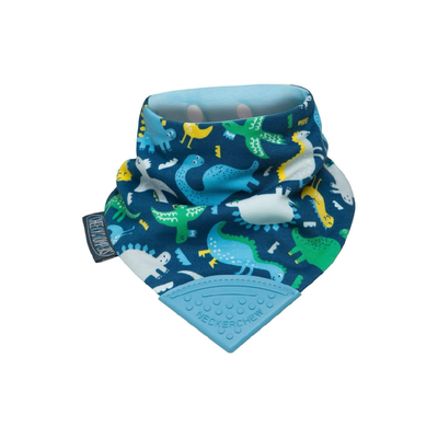 Cheeky Chompers Baby Bib with Teether - Baby Dino Neckerchew