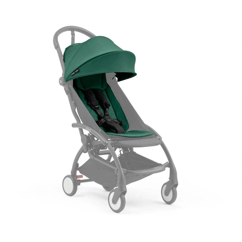 Stokke YOYO⁵  Seat Pack | 6 Months+ | Redesigned Padded Seat | Extendable Canopy | Zipped Back Pocket | Lightweight &amp; Comfortable | For Babies 6 Months to 4 Years | Requires YOYO Frame (Sold Separately) | Forest