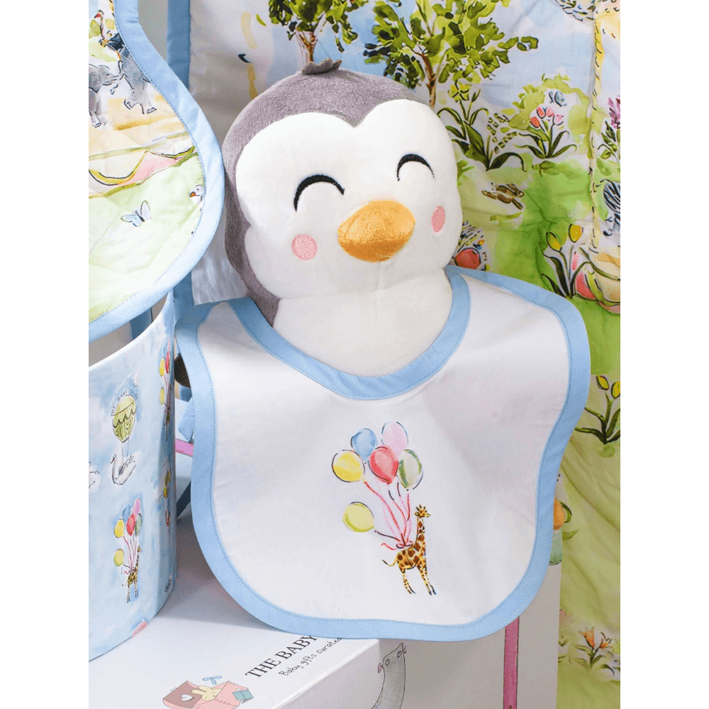 The Baby Trunk White Organic Cotton Carnival Print Bib For Newborn Baby