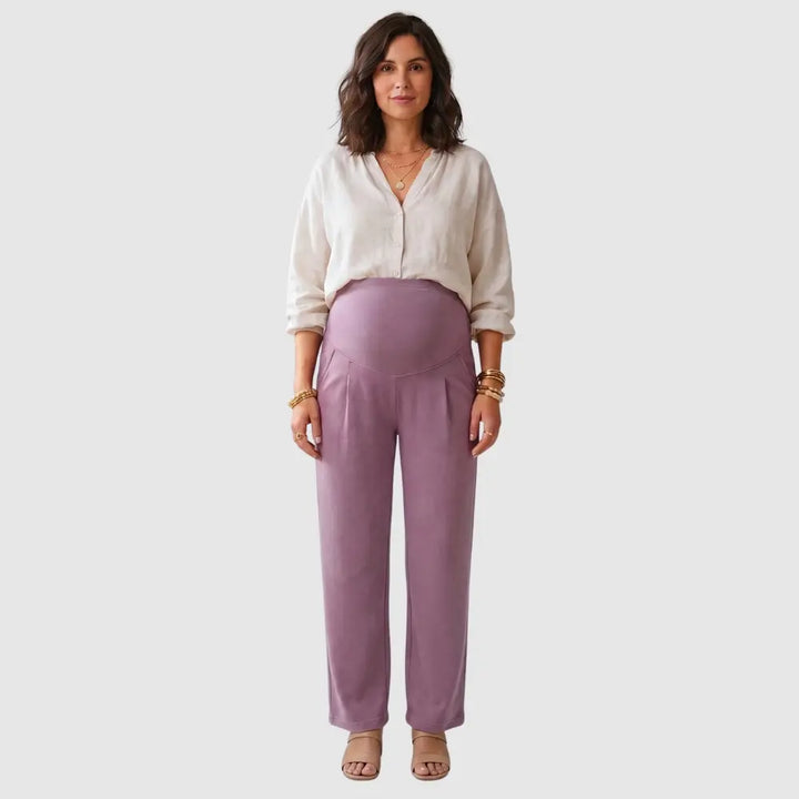 SOL MAMA Over Bump Straight Pants - Ash