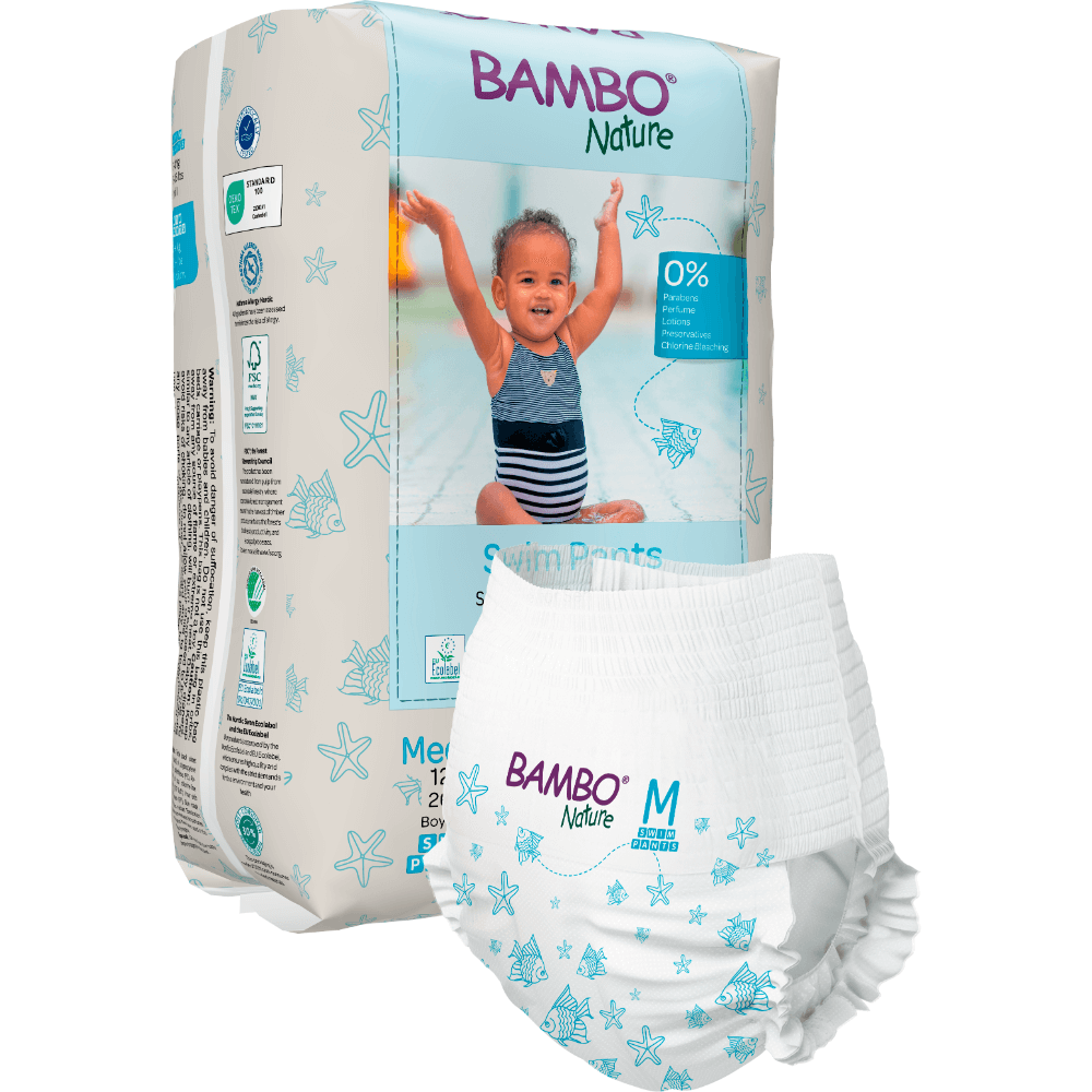 Bambo Nature Disposable Swim Diaper Pants, Medium (12+ kg)