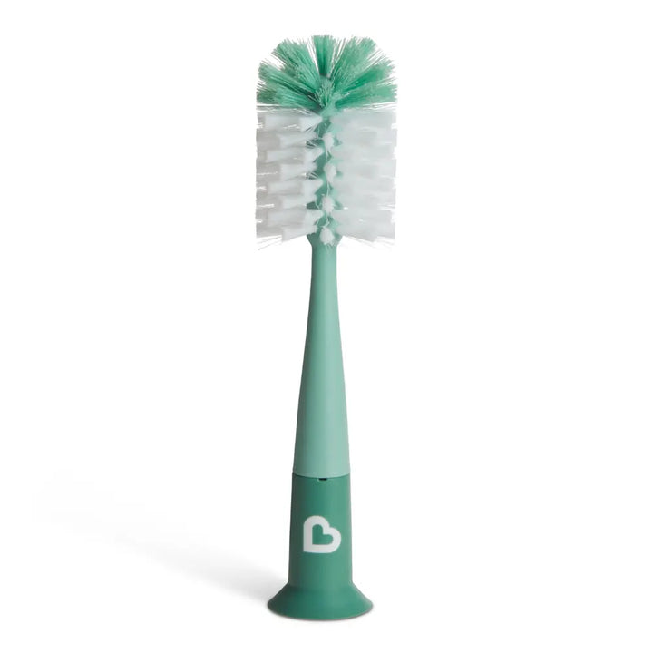 Munchkin Modern Bristle Baby Bottle Brush - with Suction Base and  Soft Rubber Nipple Brush - Sage Green