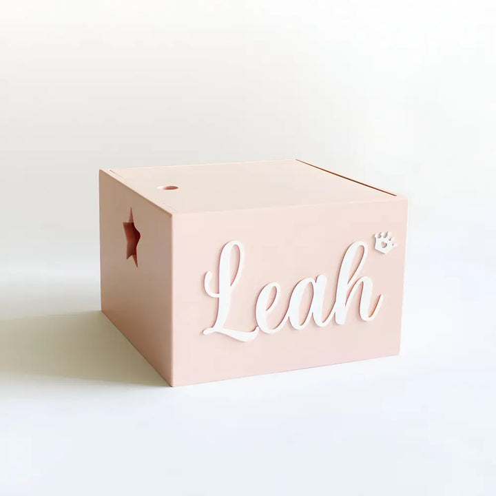 The Tiny Trove Personalized  Star Box Cursive - Pink