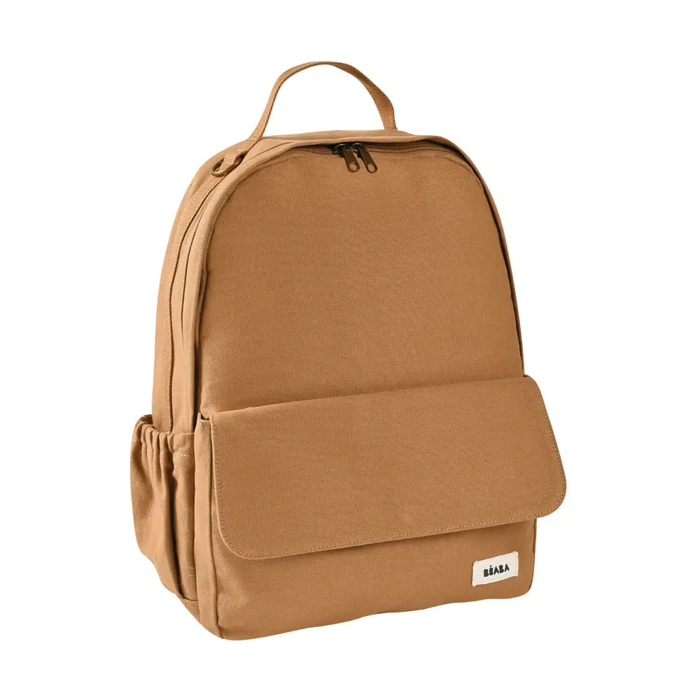 Beaba Tokyo Baby Diaper Backpack – Multifunctional Travel Baby Bag with Large Capacity, Multi-Pocket Organizer with Changing Pad, Insulated Bottle Pouch &amp; Stroller Clips, Ideal for Moms &amp; Dads On the Go, Ochre, 0m+