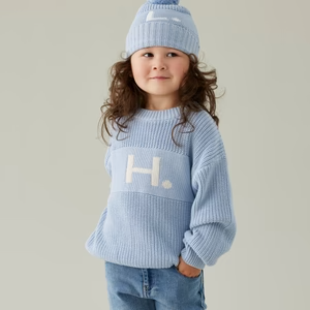 NamelyCo's Personalised Letter Jumper - Kentucky Blue