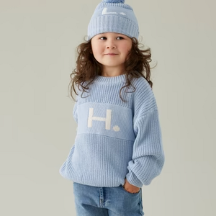 NamelyCo Personalised Letter Jumper - Kentucky Blue