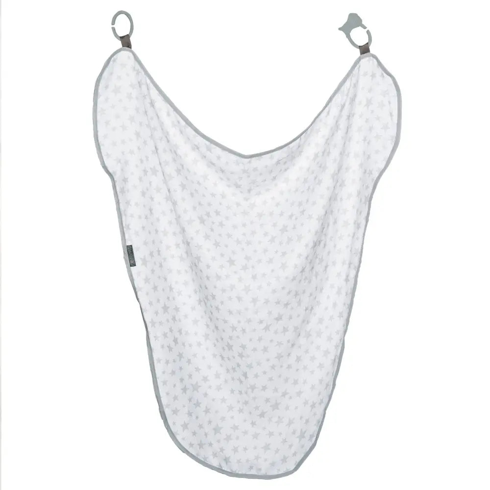 Cheeky Chompers 6-in-1 Muslin Breastfeeding Cover &amp; Teething Cloth, Bamboo &amp; Organic Cotton, Multi-Use Baby Essential with Silicone Teething Rings, Lightweight &amp; Breathable, Newborn+ - Silver Stars