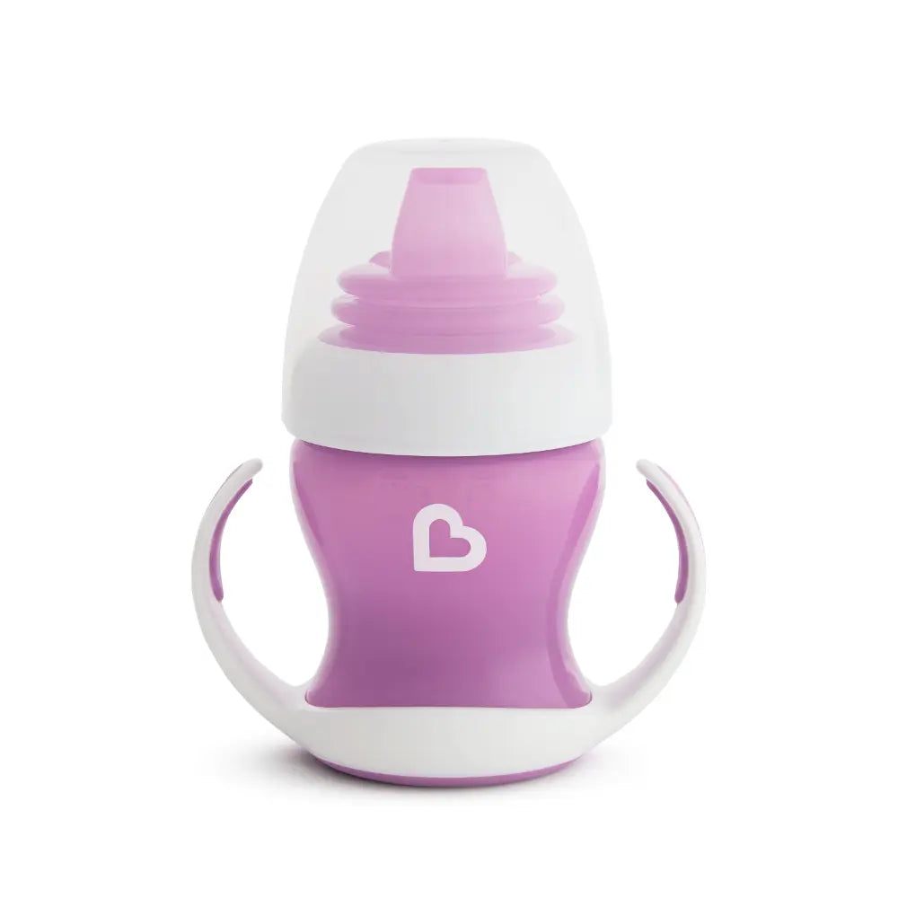 Munchkin Gentle Transition Cup with Soft Silicone Spout &amp; Handles – Spill-Proof Sippy Cup, BPA-Free, 4oz, 4+ Months - Purple