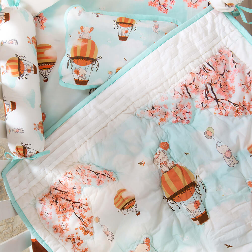 The Baby Trunk Ele On The Balloon - Bedding Set
