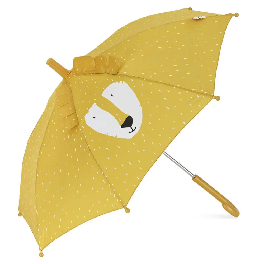 Trixie Kids Umbrella | Lightweight 100% Recycled Polyester Rain Umbrella with Child-Safe Sliding System &amp; Aluminium Frame | 3 Years Onwards | Mr. Lion
