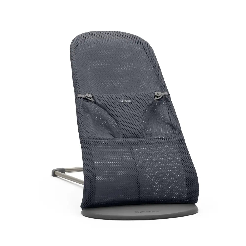 BabyBjorn Bliss Bouncer Mesh, Lightweight Ergonomic Baby Bouncer with Natural Rocking, Convertible to a Toddler Chair, Ergonomic design, Newborn to Toddler (0–2 Years) - Anthracite
