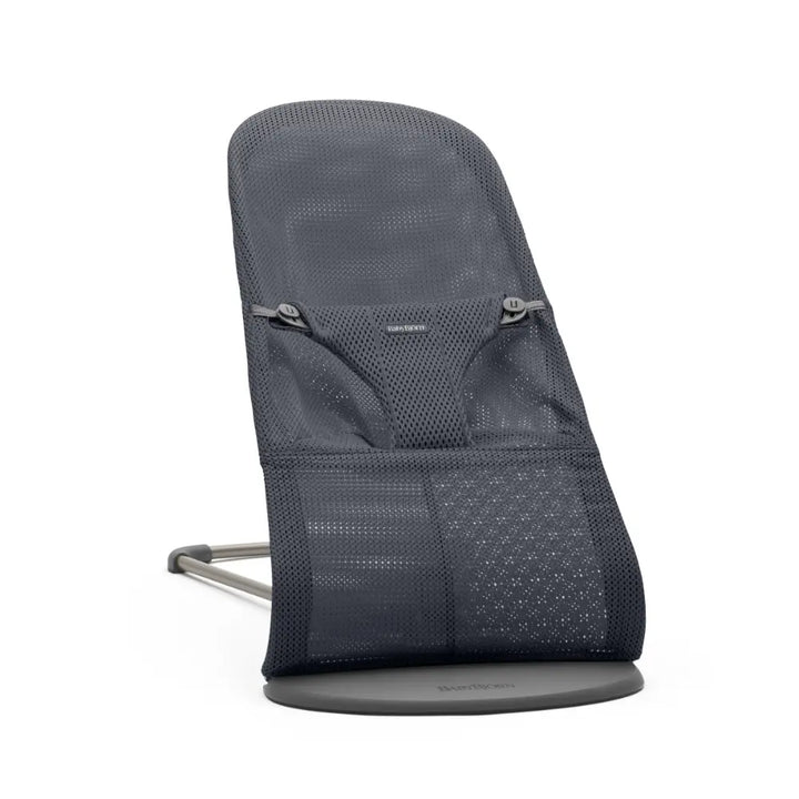 BabyBjorn Bliss Bouncer Mesh, Lightweight Ergonomic Baby Bouncer with Natural Rocking, Convertible to a Toddler Chair, Ergonomic design, Newborn to Toddler (0–2 Years) - Anthracite