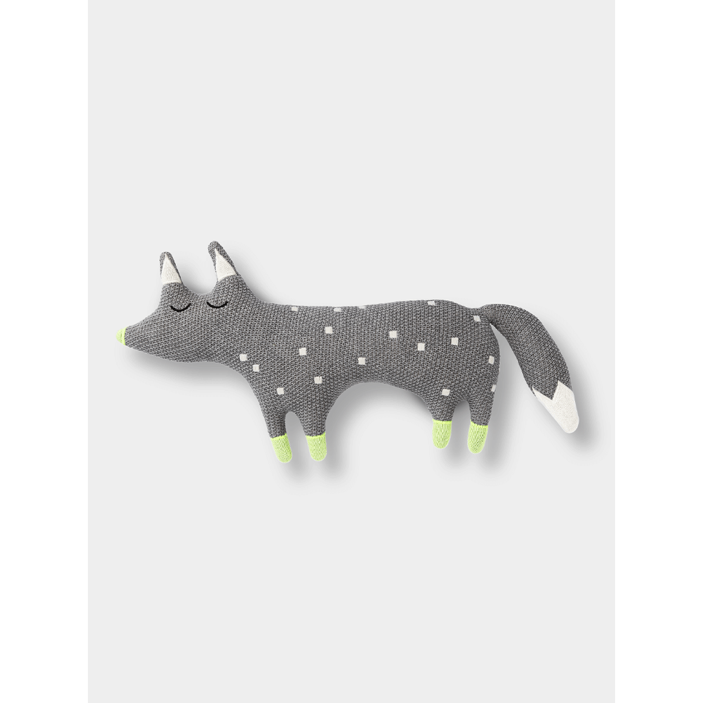 The Baby Trunk Grey Crochet Fox Soft Toy For Newborn Baby