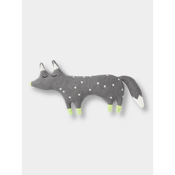 The Baby Trunk Grey Crochet Fox Soft Toy For Newborn Baby