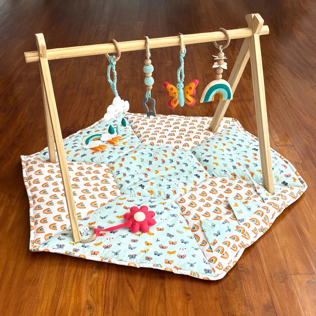 GWD Kids Play Gym &amp; Sensory Mat Set - Blue Butterflies