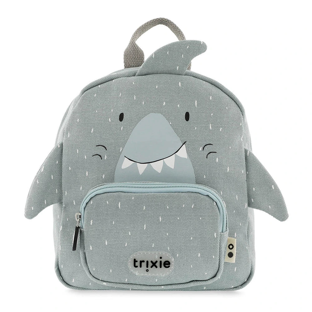 Trixie Small Kids Backpack for Toddlers | Lightweight Water-Repellent Daycare &amp; Travel Bag with Adjustable Padded Straps, Front Pocket &amp; Name Tag | 2 Years Onwards | Mr. Shark
