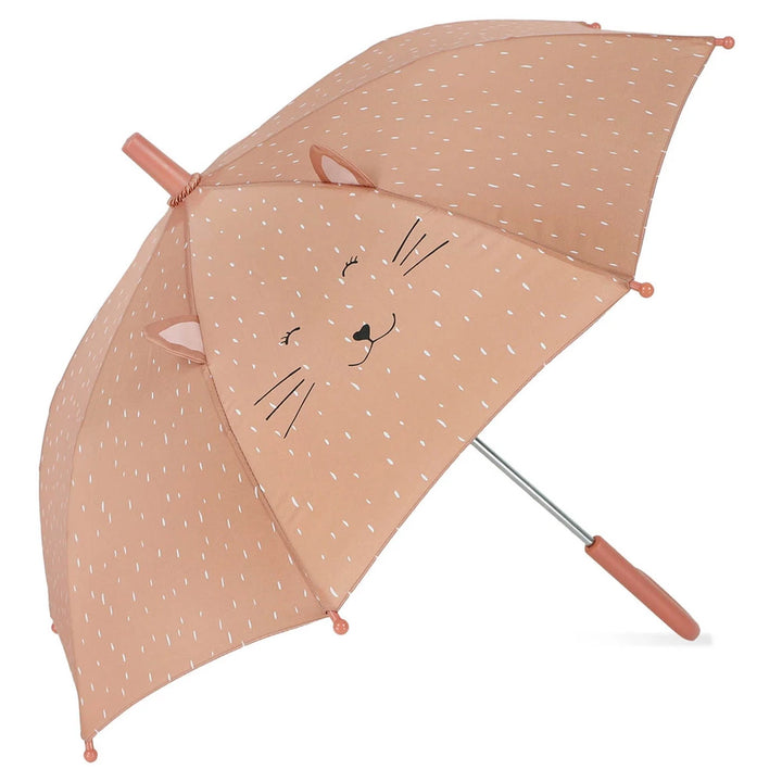 Trixie Kids Umbrella | Lightweight 100% Recycled Polyester Rain Umbrella with Child-Safe Sliding System &amp; Aluminium Frame | 3 Years Onwards | Mrs. Cat