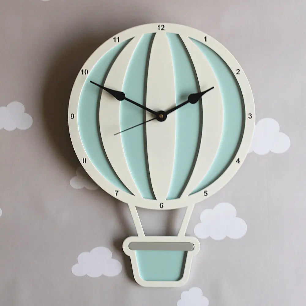 The Tiny Trove Hot Air Balloon Clock - Blue