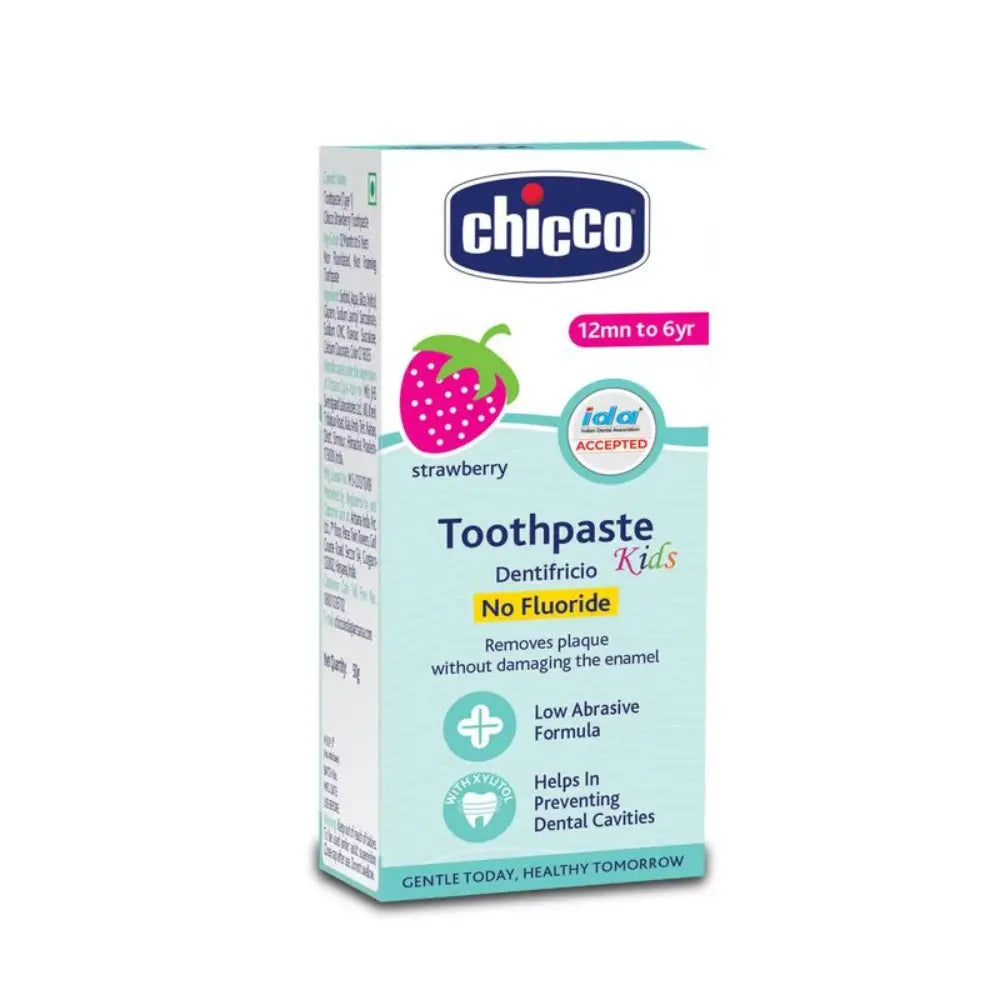 Chicco Toothpaste Strawberry Flavour 1–6Y, No Fluoride, 50g