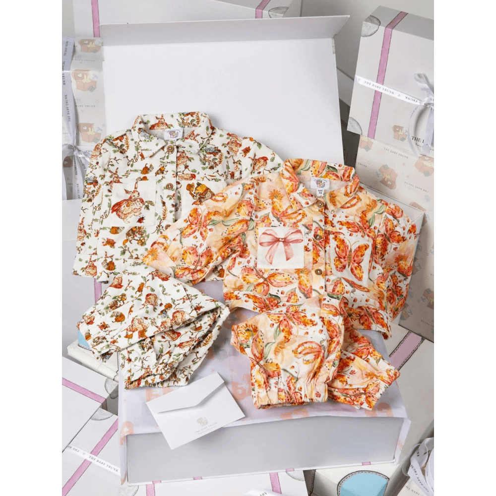 The Baby Trunk Organic Cotton Jogger Set Gift Box for Girls (Pack of 2)