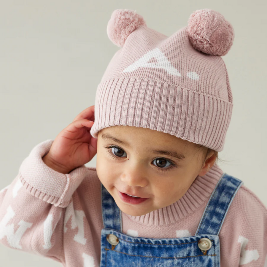 NamelyCo Double Pom Pom Beanie - Ballet