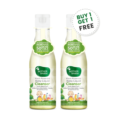 Mother Sparsh Natural Baby Liquid Cleanser 175 ml (Pack of 2)