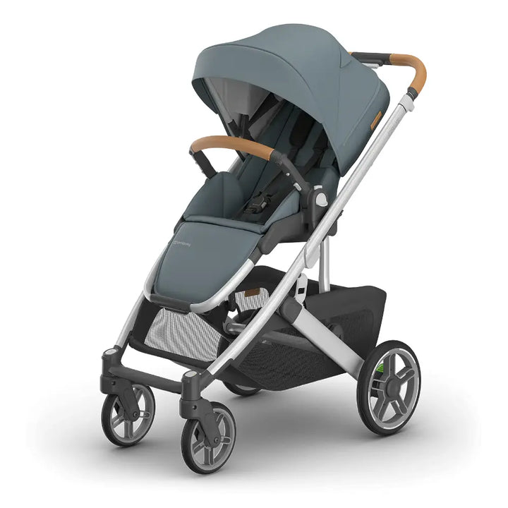 UPPAbaby  Cruz V3 Stroller - Callum - Stone Blue | Silver Frame | Sand Leather