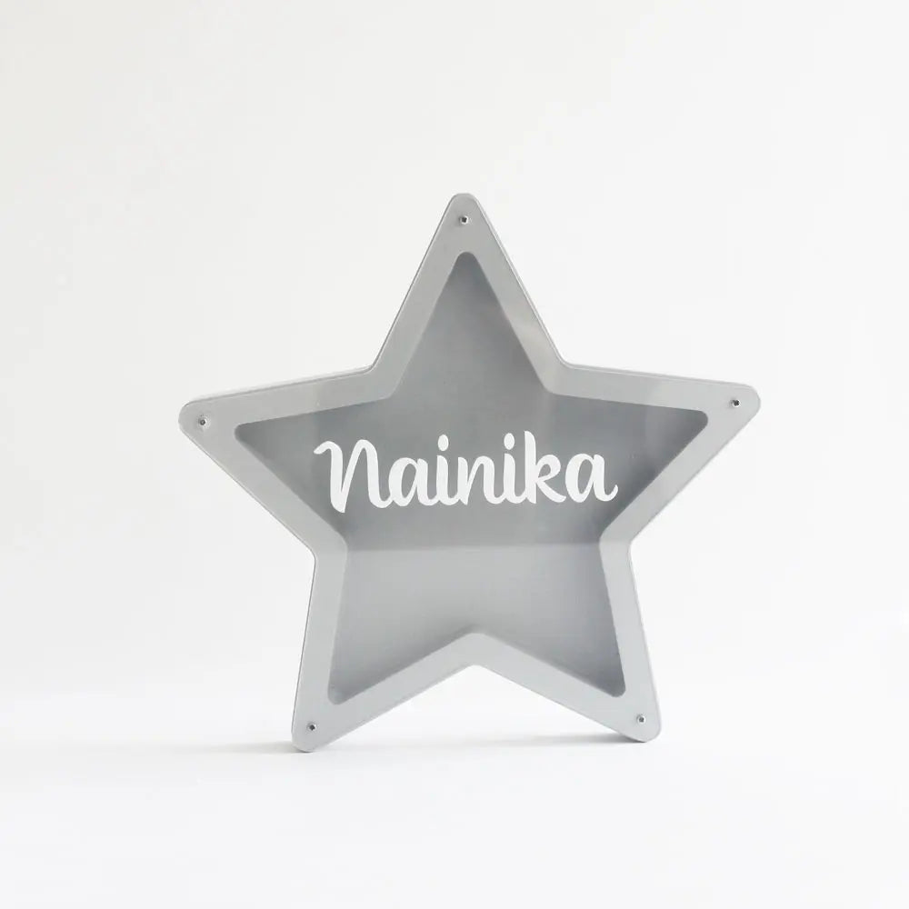 The Tiny Trove Star Piggy Bank - Grey