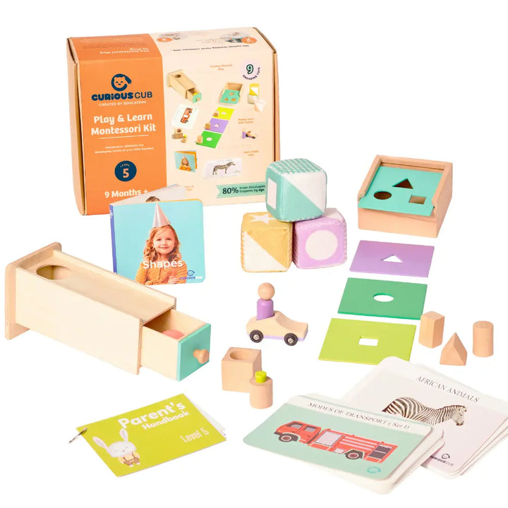 Curious Cub Montessori Box 5 | Developmental Sensory Toy Kit | Motor Skill &amp; Brain-Boosting Play Set | 9+ Months