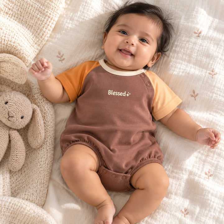 Faura Unisex Banana Cotton Feeling Blessed Romper - Brown