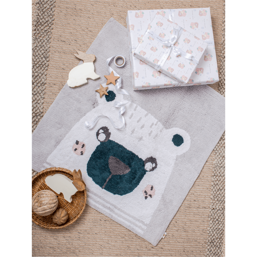 The Baby Trunk Bear Printed Cotton Anti Skid Water Resistance Floor Mat