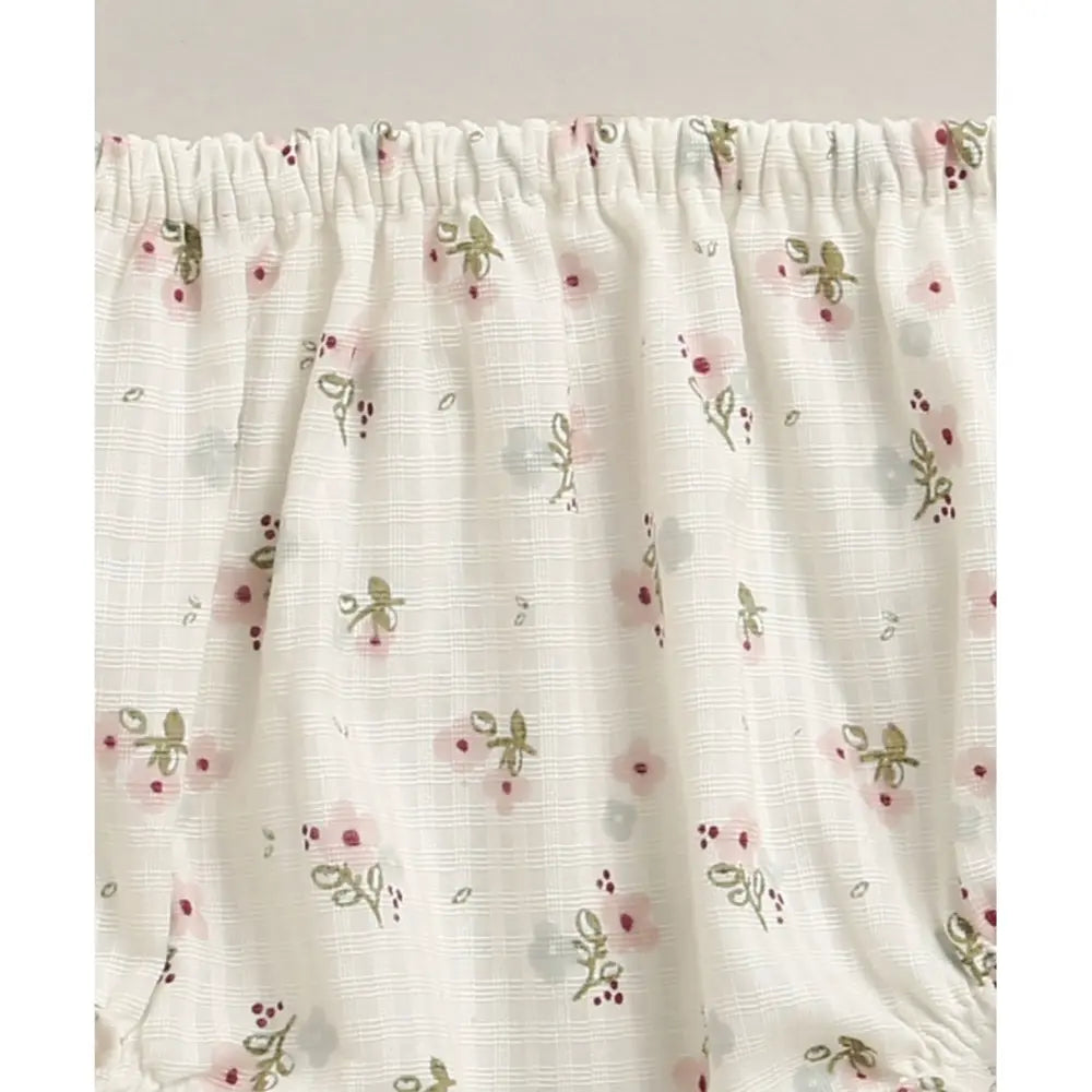 Sweetlime By As Organic Cotton Viscose Shell Top &amp; Pink Tweed Jacquard Shorts Set - White - 0-3M