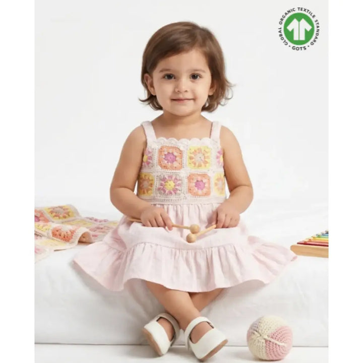 Sweetlime By As The Meadow Crochet Pinafore Dress - Pink