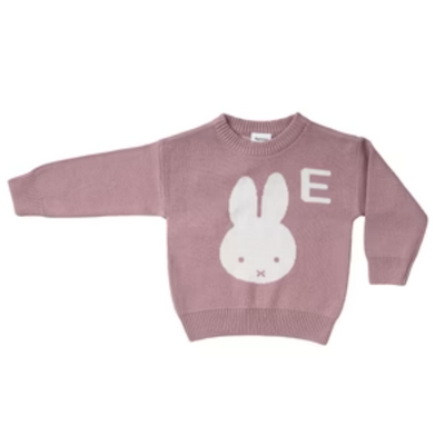 NamelyCo's Personalised Miffy Letter Jumper - Rose Bloom